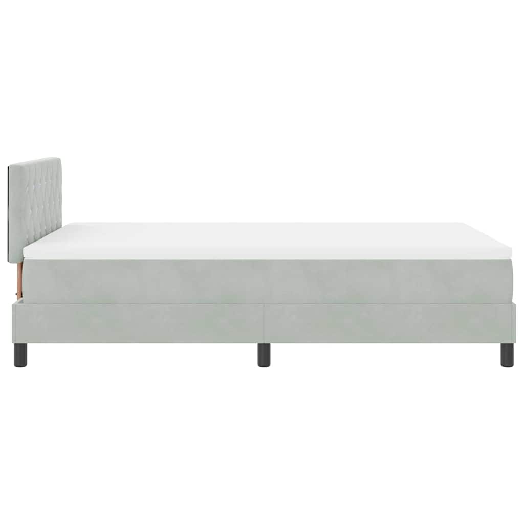 LED Box Spring Krevet Svijetlo siva 120 x 200 cm Baršun