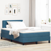 LED Box Spring Krevet Tamno plava 120 x 200 cm Baršun