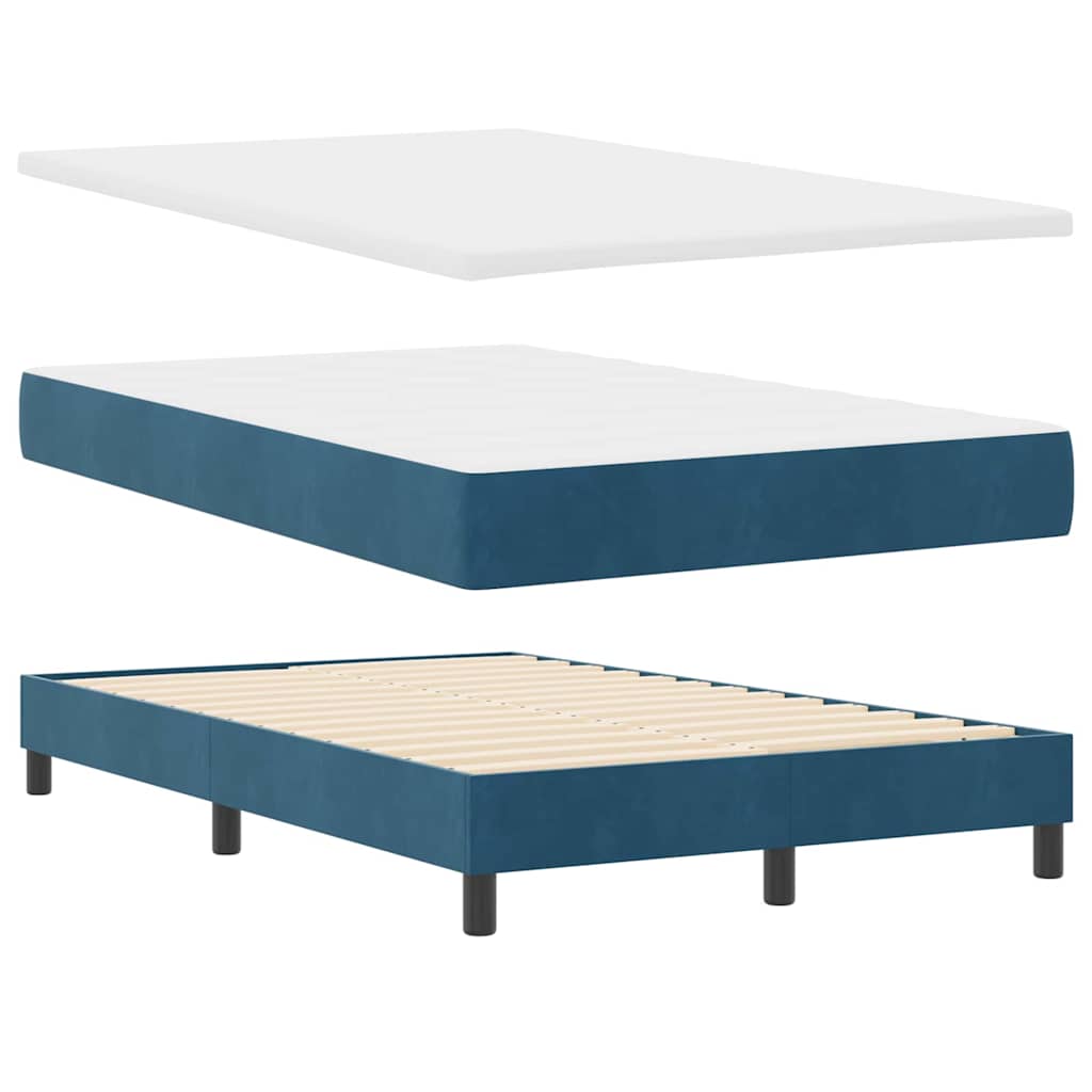 LED Box Spring Krevet Tamno plava 120 x 200 cm Baršun
