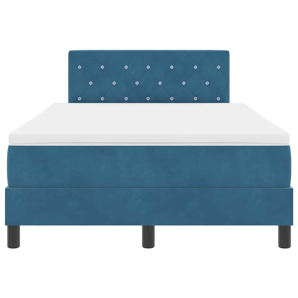 LED Box Spring Krevet Tamno plava 120 x 200 cm Baršun