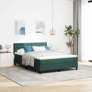 LED Box Spring Krevet Tamnozelena 140 x 190 cm Baršun