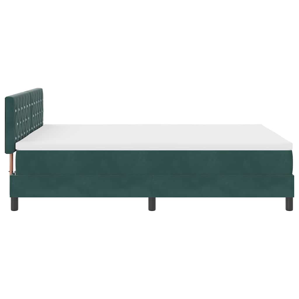 LED Box Spring Krevet Tamnozelena 140 x 200 cm Baršun