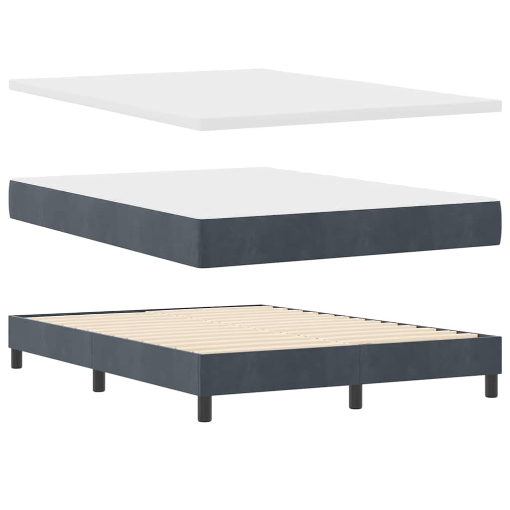 LED Box Spring Krevet s madracem Tamno siva 160 x 200 cm Baršun