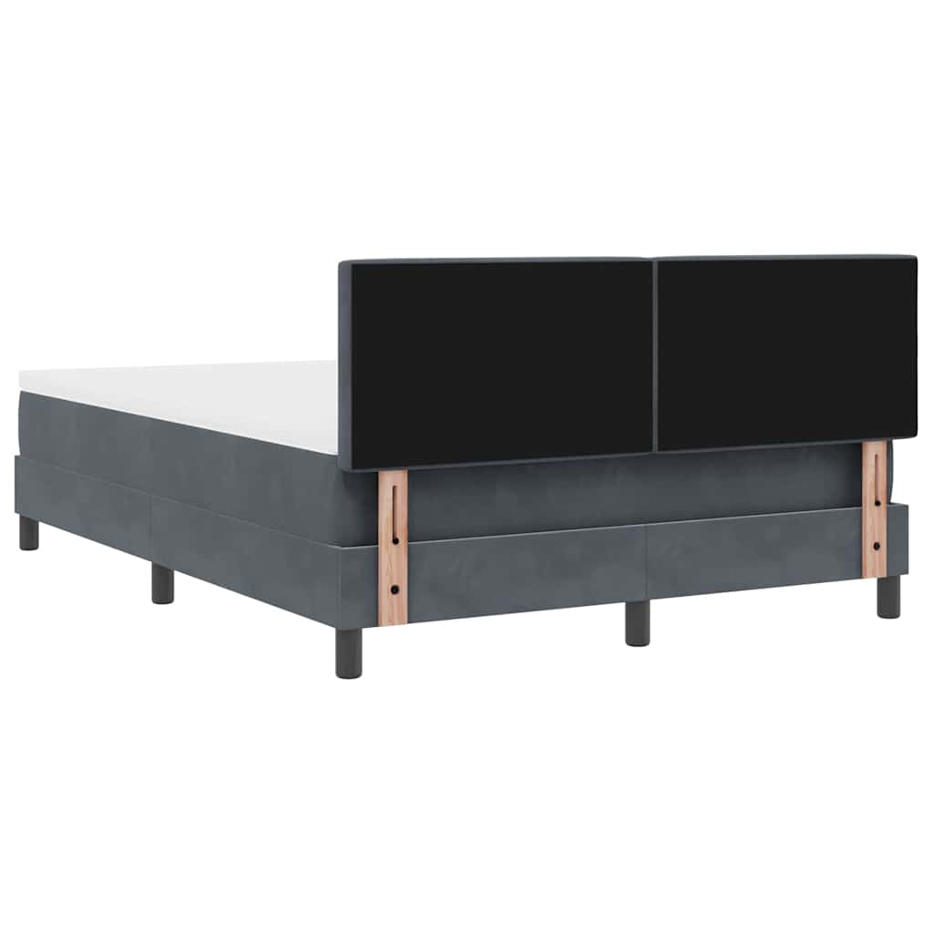 LED Box Spring Krevet s madracem Tamno siva 160 x 200 cm Baršun