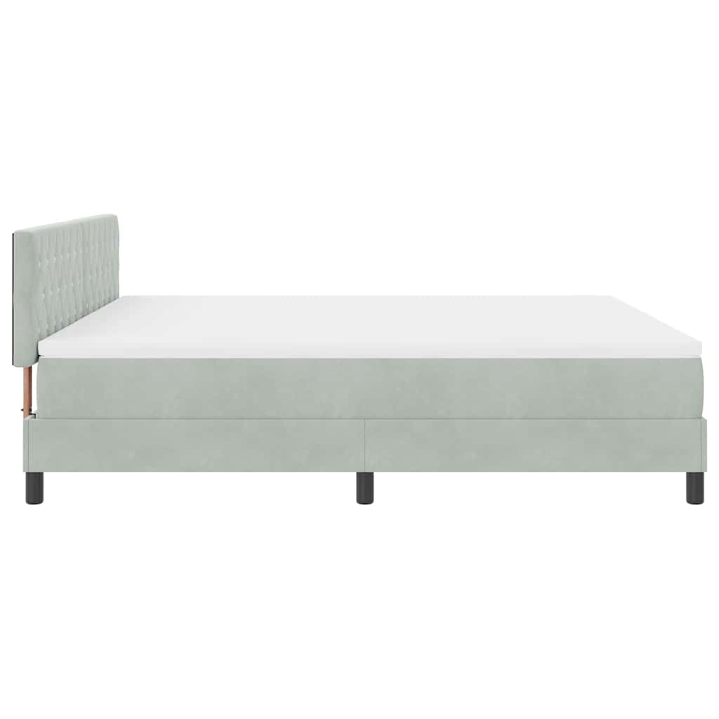 LED Box Spring Krevet Svijetlo siva 180 x 200 cm Baršun