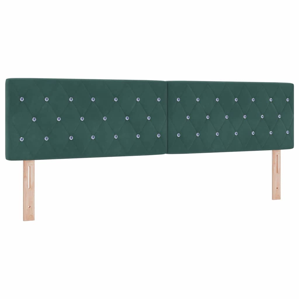 LED Box Spring Krevet Tamnozelena 180 x 200 cm Baršun