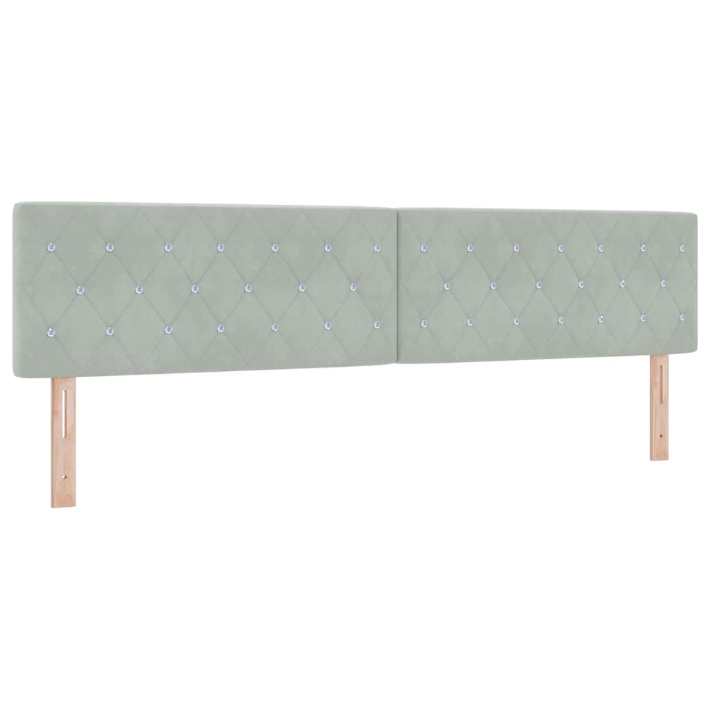 LED Box Spring Krevet Svijetlo siva 200 x 200 cm Baršun