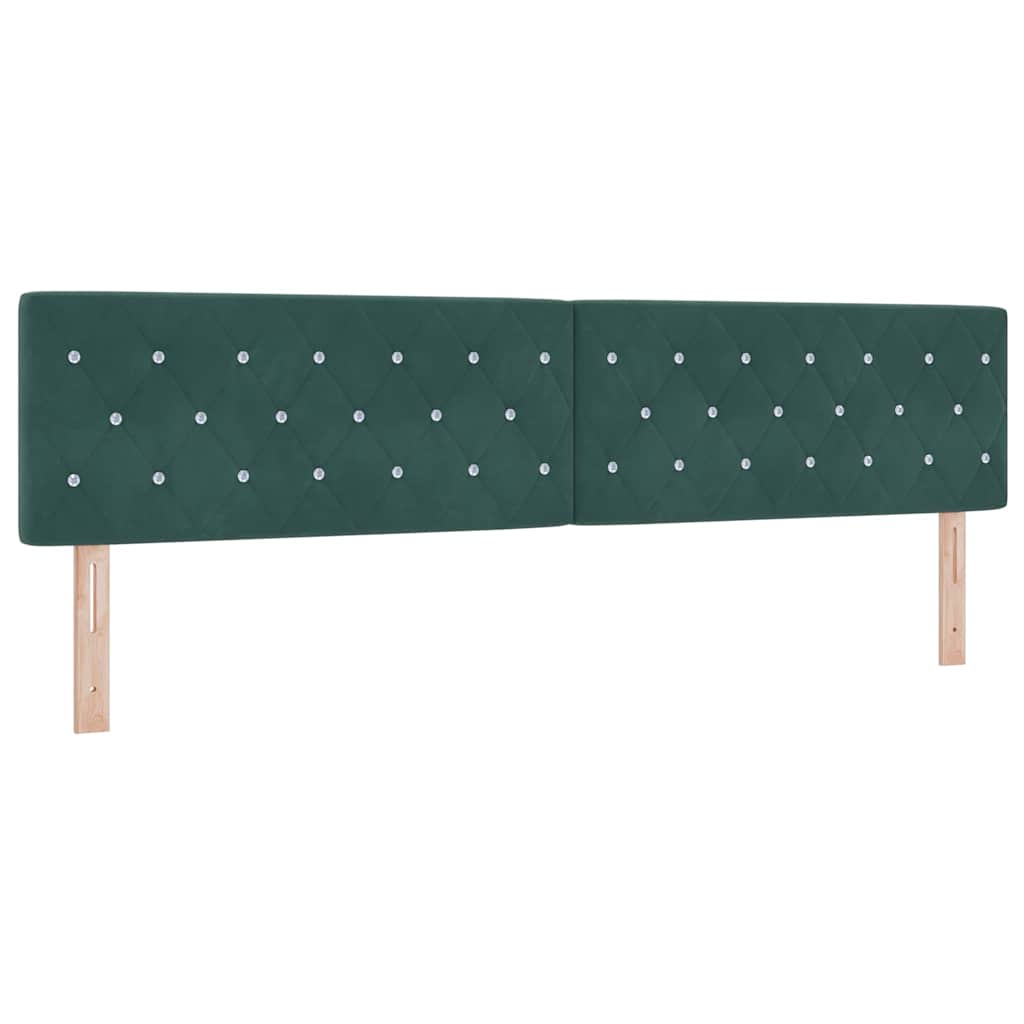 LED Box Spring Krevet Tamnozelena 200 x 200 cm Baršun