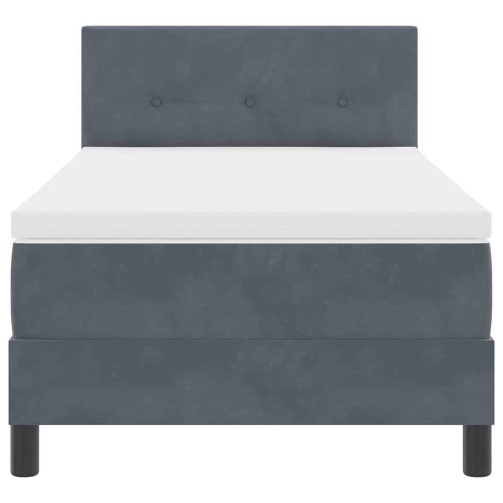 LED Box Spring Krevet Tamno siva 80 x 200 cm Baršun