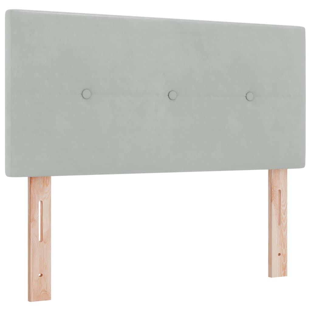 LED Box Spring Krevet Svijetlo siva 90 x 200 cm Baršun