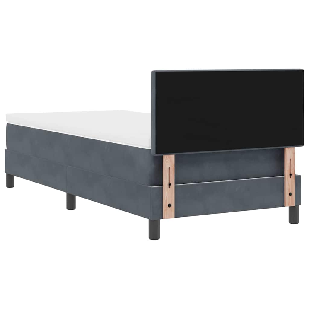 LED Box Spring Krevet Tamno siva 90 x 200 cm Baršun