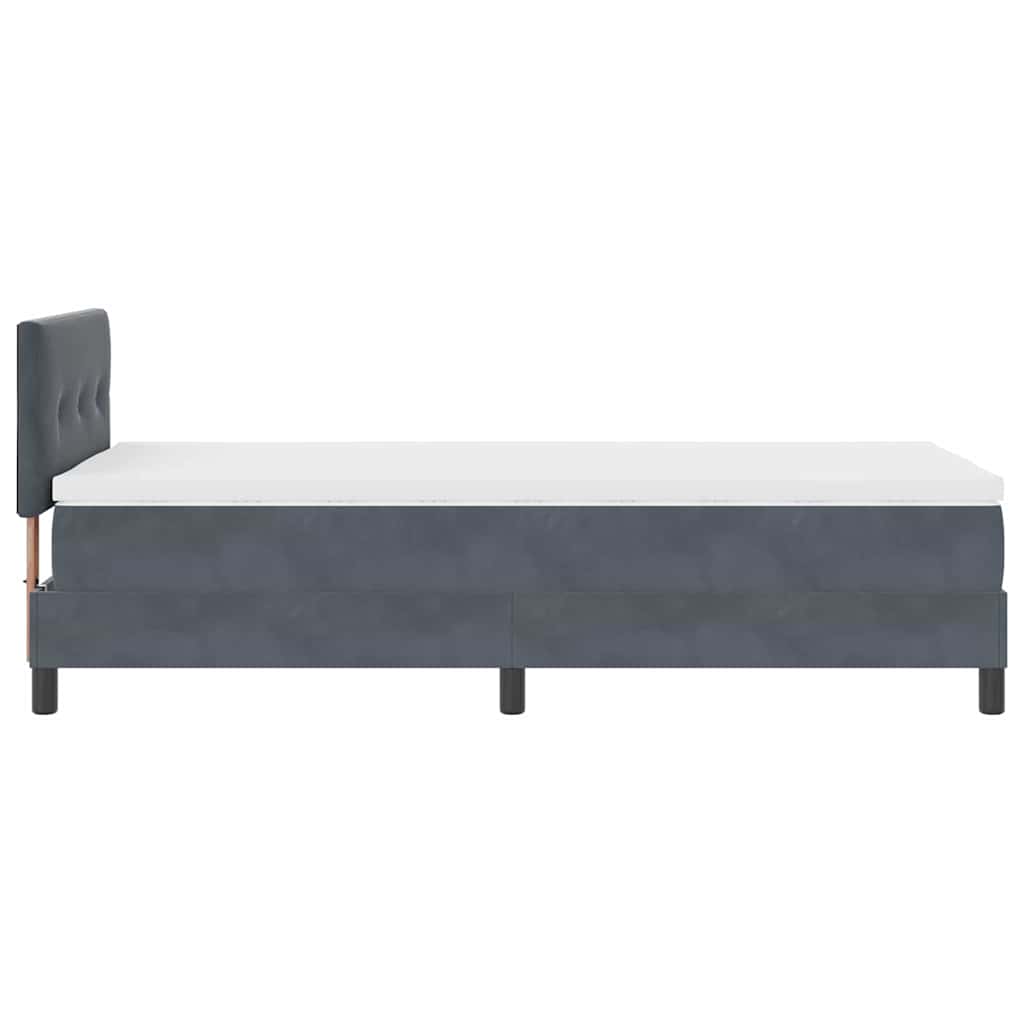 LED Box Spring Krevet Tamno siva 90 x 200 cm Baršun