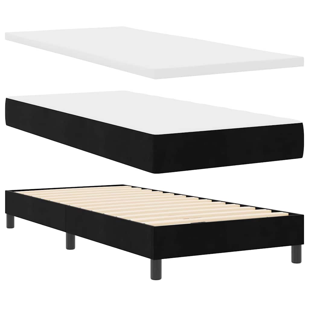 LED Box Spring Krevet s LED trakama Crna 100 x 200 cm Baršun