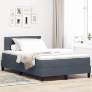 LED Box Spring Krevet Tamno siva 120 x 190 cm Baršun