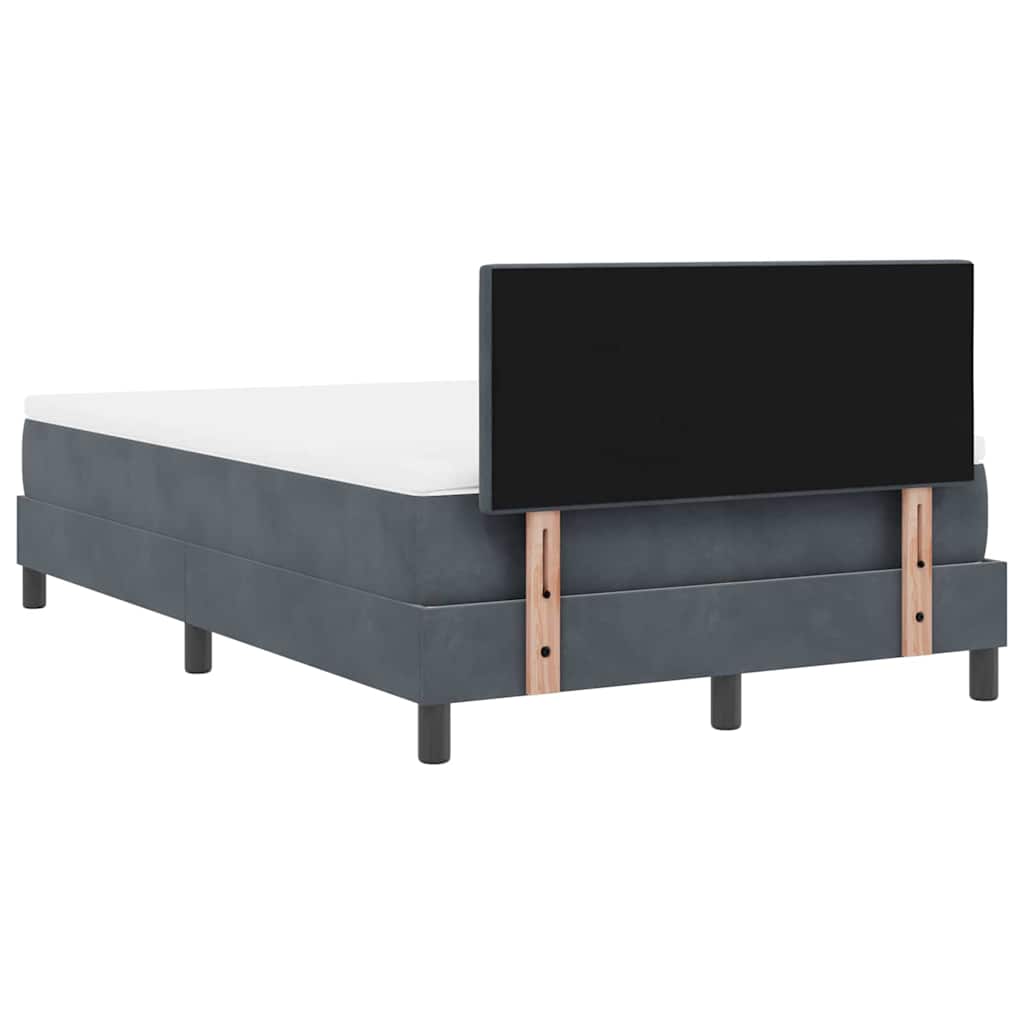 LED Box Spring Krevet Tamno siva 120 x 190 cm Baršun