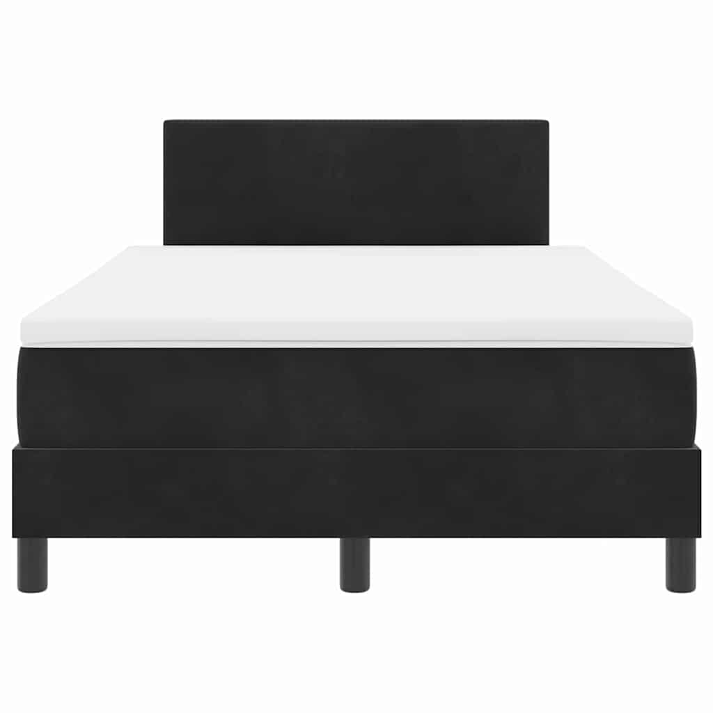 LED Box Spring Krevet s LED trakama Crna 120 x 190 cm Baršun