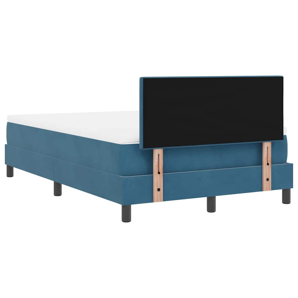LED Box Spring Krevet s madracem Plava 120 x 190 cm Baršun