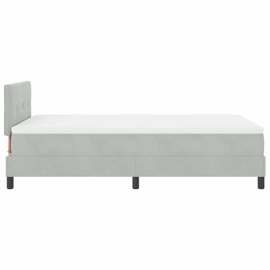 LED Box Spring Krevet Svijetlo siva 120 x 200 cm Baršun