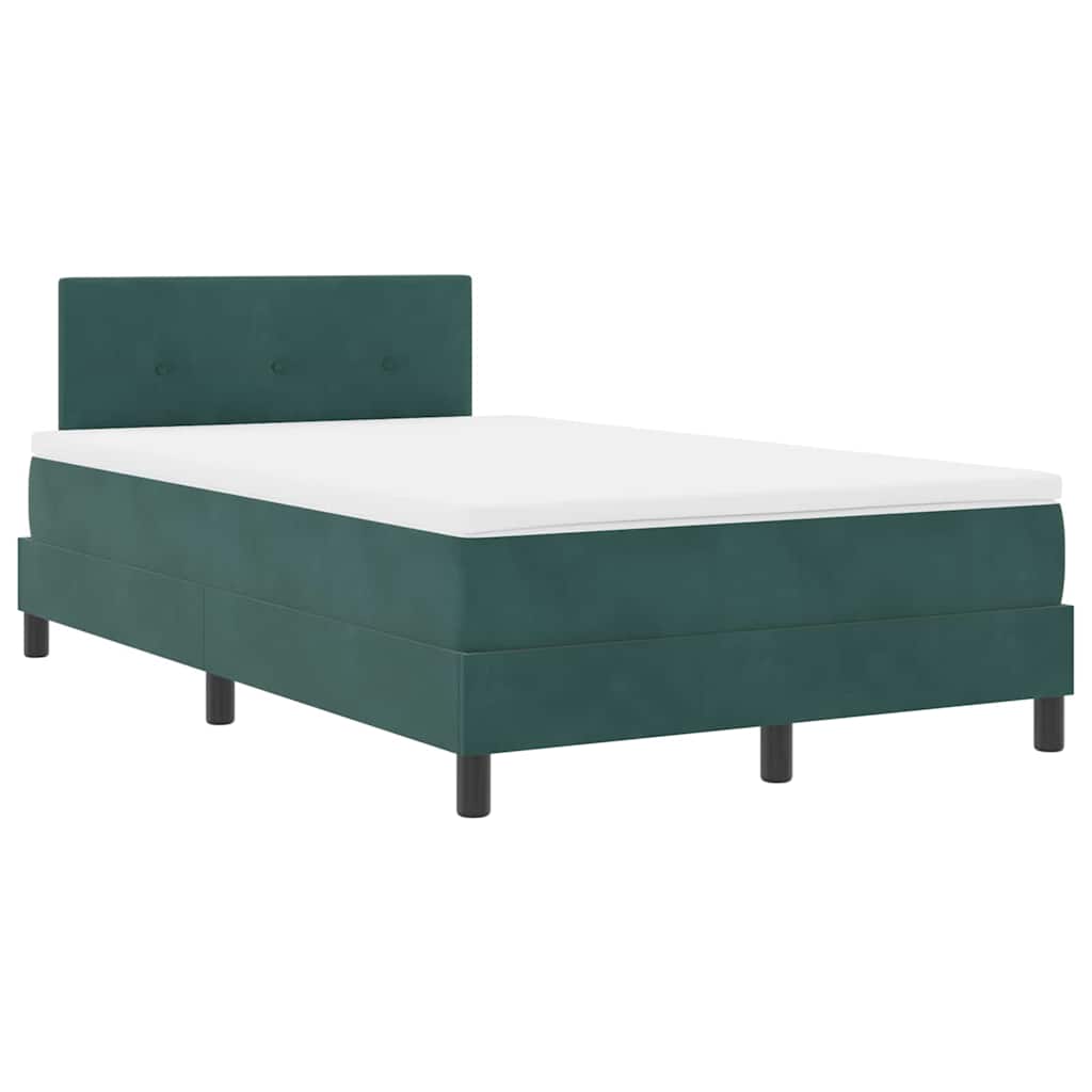 LED Box Spring Krevet Tamnozelena 120 x 200 cm Baršun
