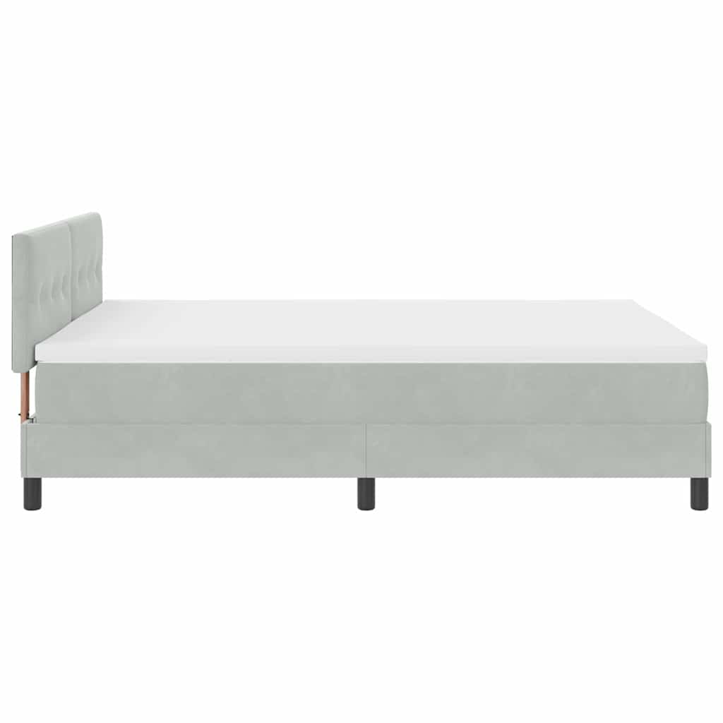 LED Box Spring Krevet Svijetlo siva 140 x 190 cm Baršun