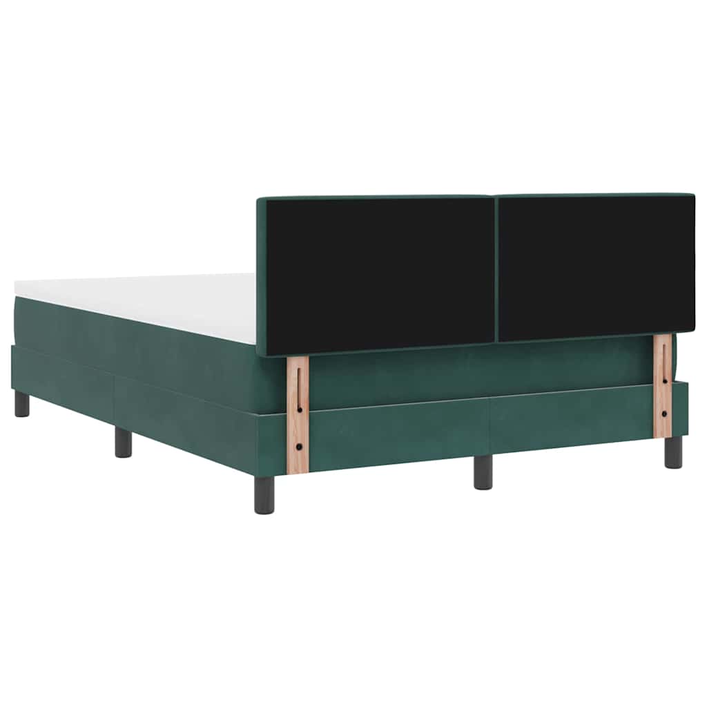 LED Box Spring Krevet Tamnozelena 140 x 200 cm Baršun
