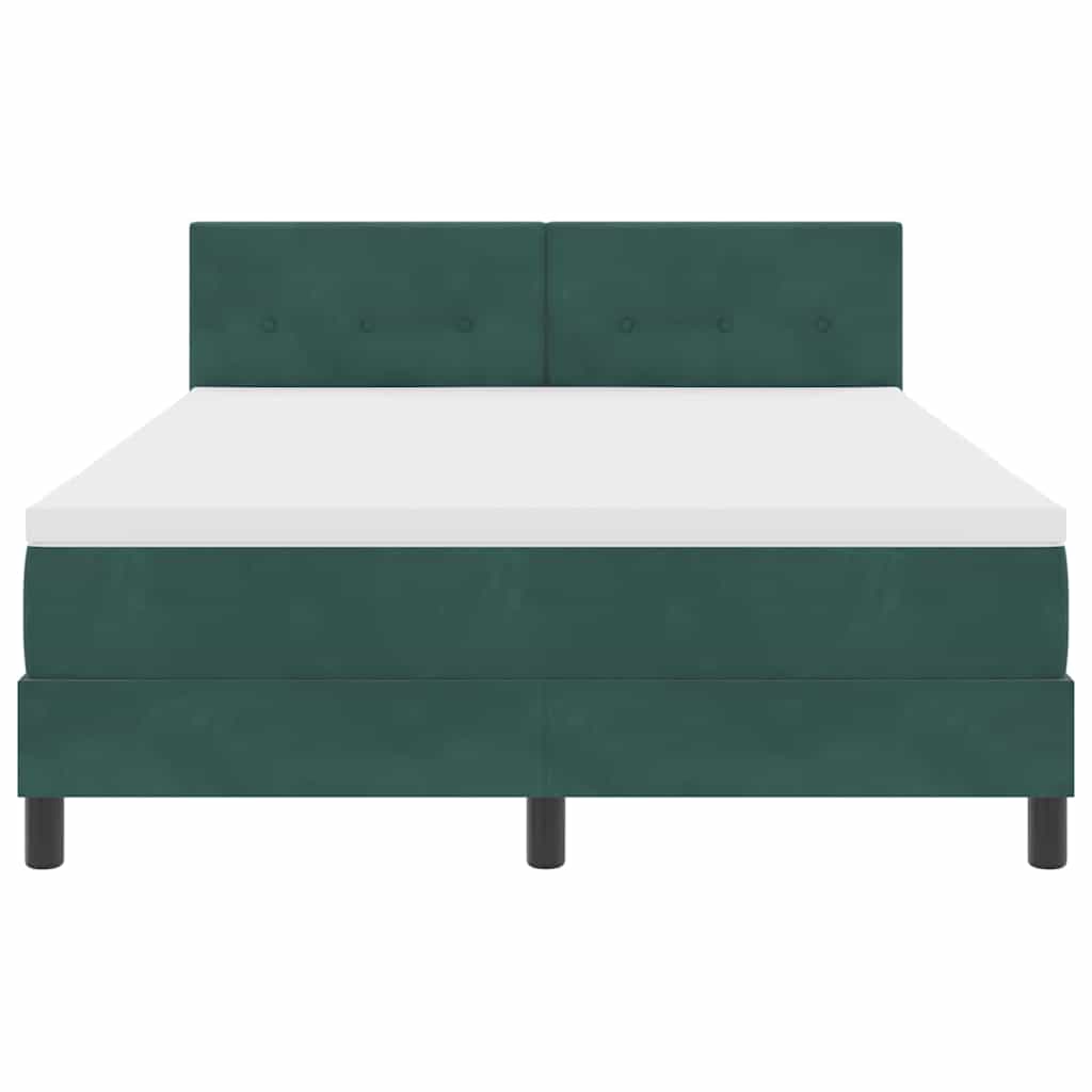 LED Box Spring Krevet Tamnozelena 140 x 200 cm Baršun
