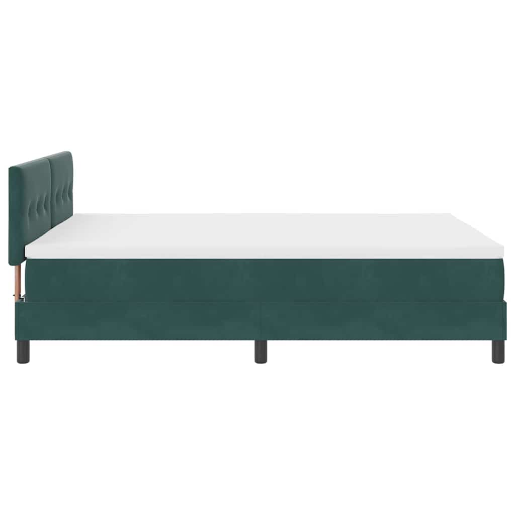 LED Box Spring Krevet Tamnozelena 140 x 200 cm Baršun