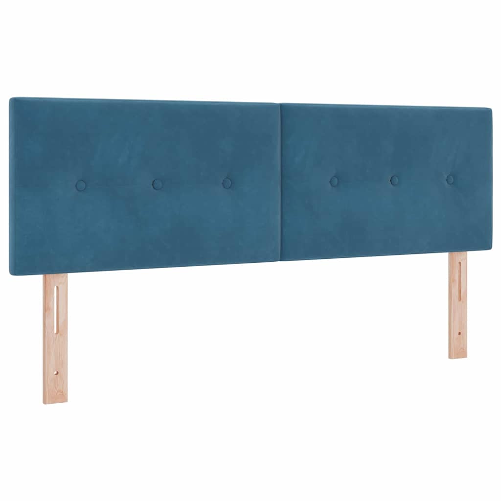 LED Box Spring Krevet Tamno plava 140 x 200 cm Baršun