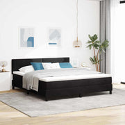 LED Box Spring Krevet s madracem Crna 180 x 200 cm Baršun
