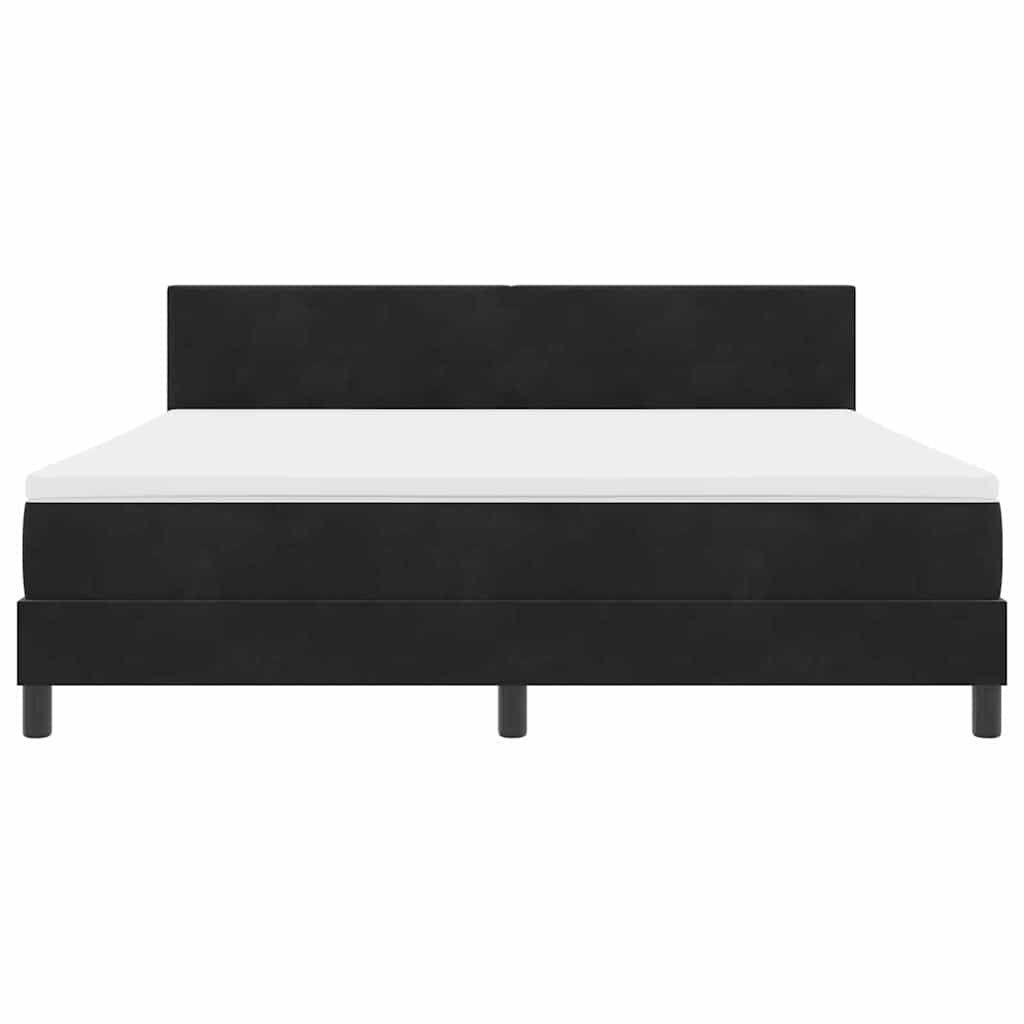 LED Box Spring Krevet s madracem Crna 180 x 200 cm Baršun