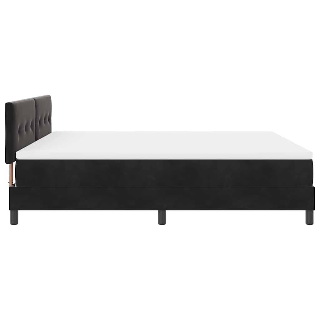 LED Box Spring Krevet s madracem Crna 180 x 200 cm Baršun