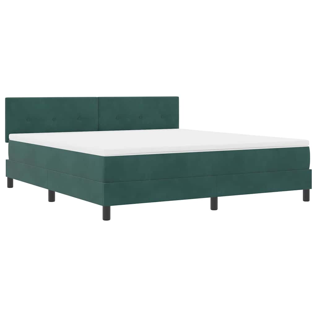 LED Box Spring Krevet Tamnozelena 180 x 200 cm Baršun