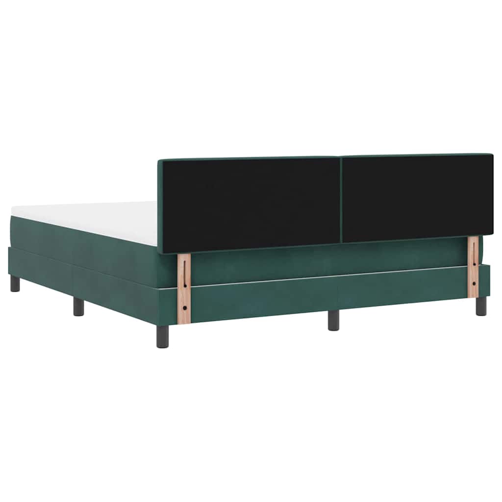 LED Box Spring Krevet Tamnozelena 180 x 200 cm Baršun
