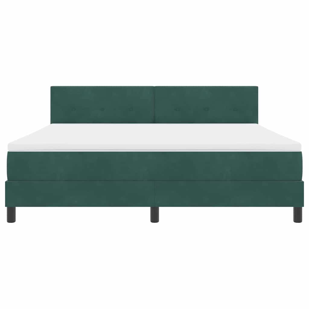 LED Box Spring Krevet Tamnozelena 180 x 200 cm Baršun
