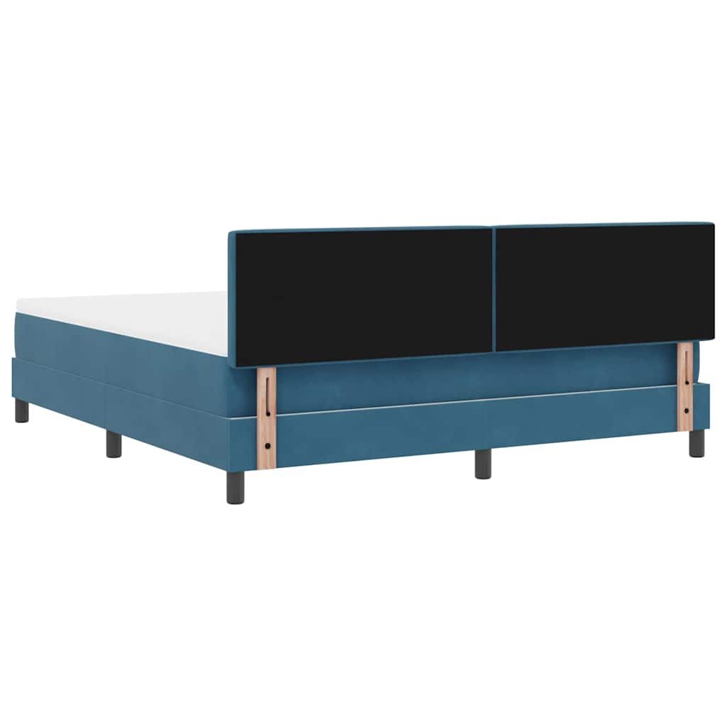 LED Box Spring Krevet Tamno plava 180 x 200 cm Baršun