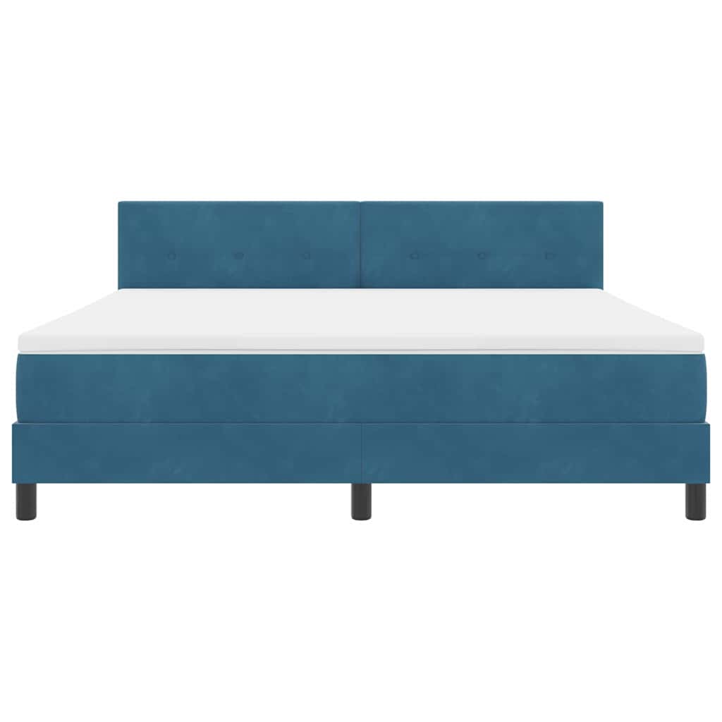 LED Box Spring Krevet Tamno plava 180 x 200 cm Baršun