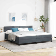LED Box Spring Krevet s madracem Tamno siva 200 x 200 cm Baršun