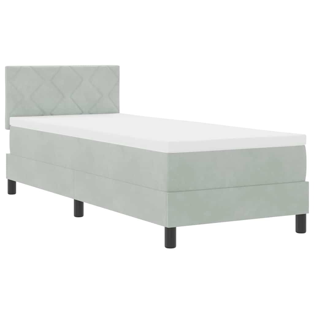 LED Box Spring Krevet Svijetlo siva 80 x 200 cm Baršun