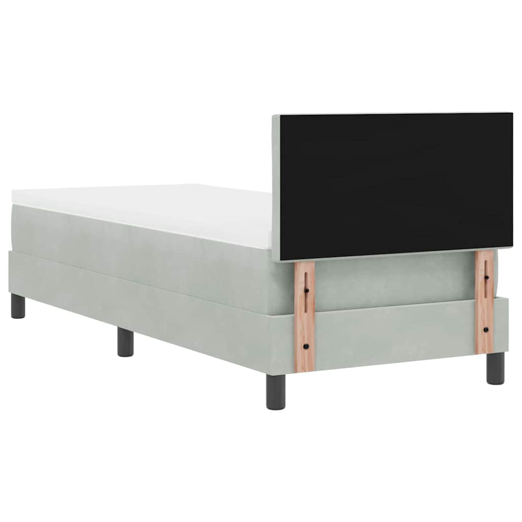 LED Box Spring Krevet Svijetlo siva 80 x 200 cm Baršun