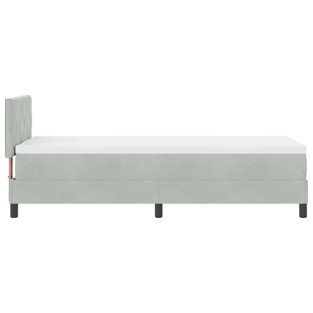 LED Box Spring Krevet Svijetlo siva 80 x 200 cm Baršun