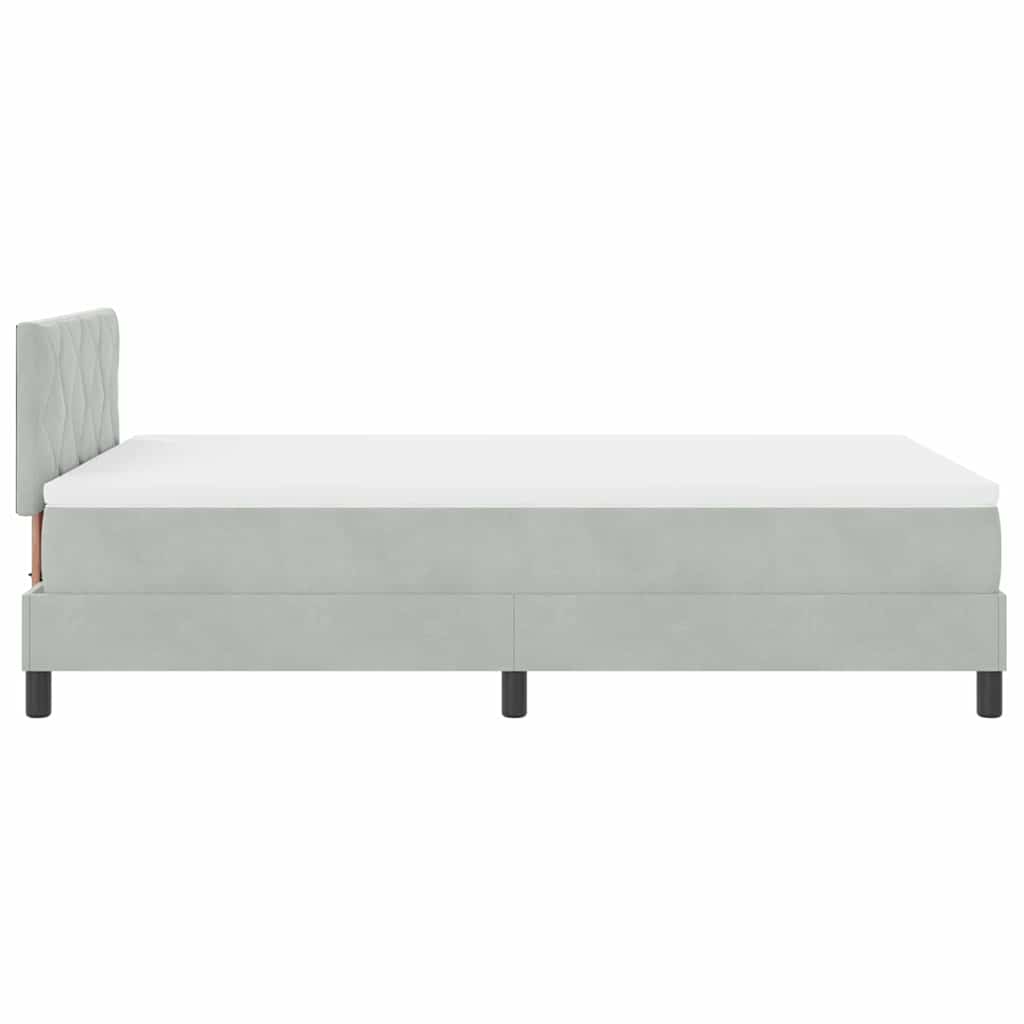LED Box Spring Krevet Svijetlo siva 120 x 190 cm Baršun