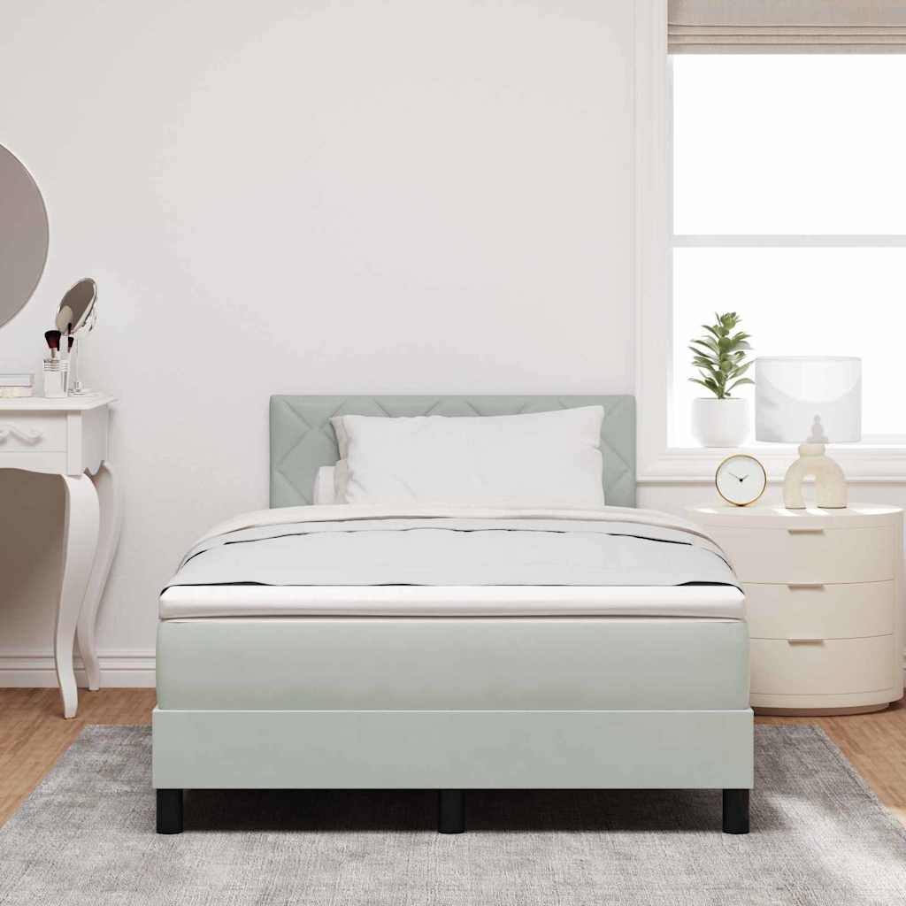 LED Box Spring Krevet Svijetlo siva 120 x 200 cm Baršun