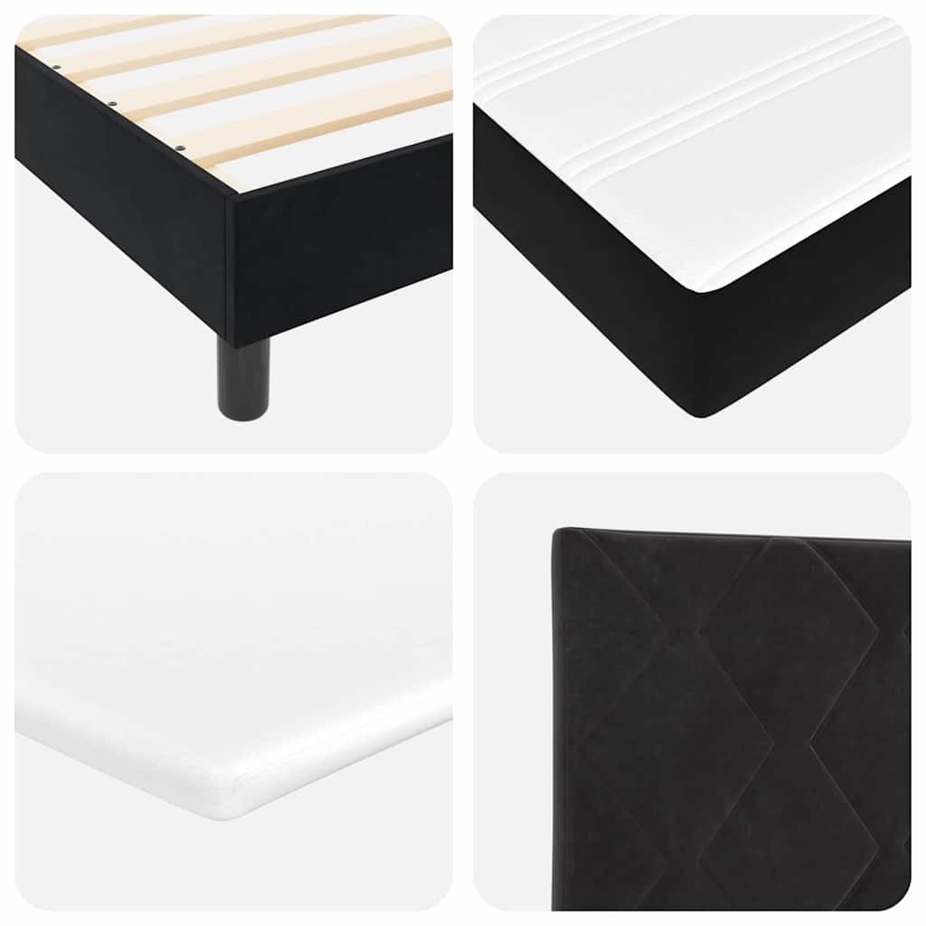 LED Box Spring Krevet s LED trakama Crna 120 x 200 cm Baršun