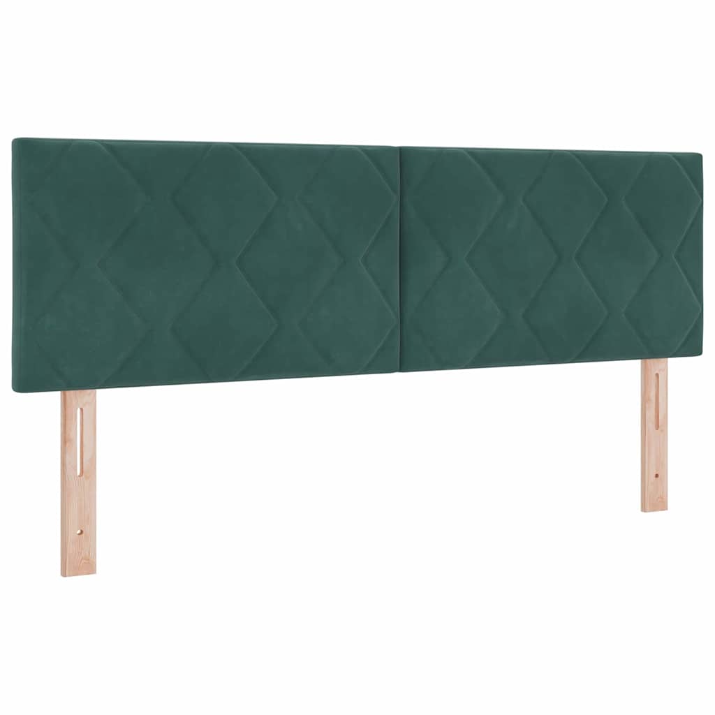 LED Box Spring Krevet Tamnozelena 140 x 200 cm Baršun