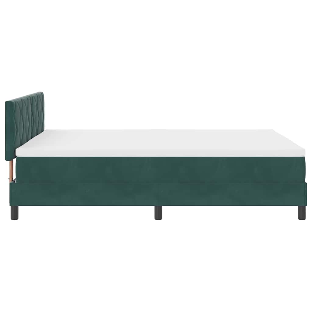 LED Box Spring Krevet Tamnozelena 140 x 200 cm Baršun