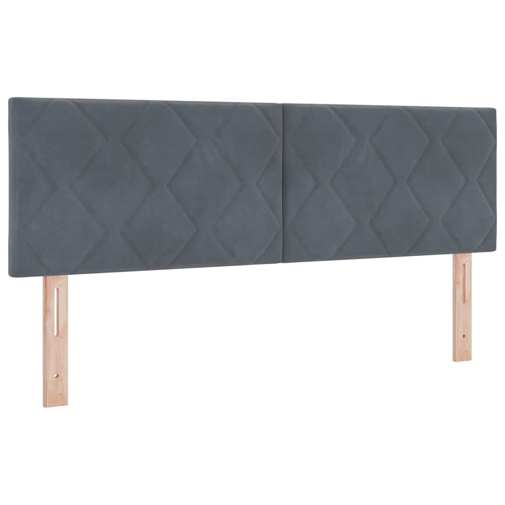 LED Box Spring Krevet Tamno siva 160 x 200 cm Baršun