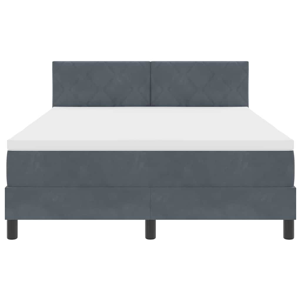 LED Box Spring Krevet Tamno siva 160 x 200 cm Baršun