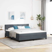 LED Box Spring Krevet Tamno siva 180 x 200 cm Baršun