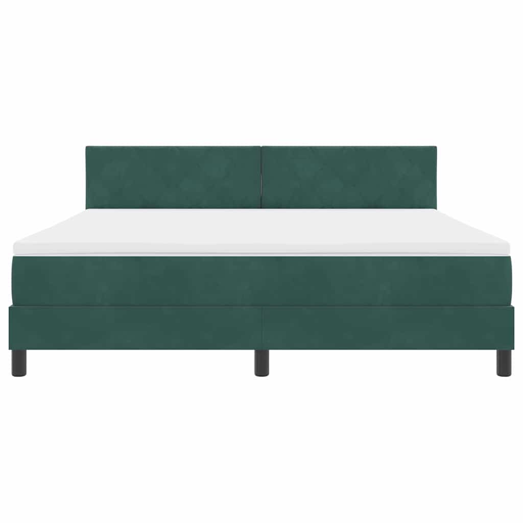 LED Box Spring Krevet Tamnozelena 180 x 200 cm Baršun