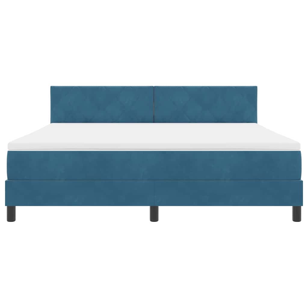 LED Box Spring Krevet Tamno plava 180 x 200 cm Baršun